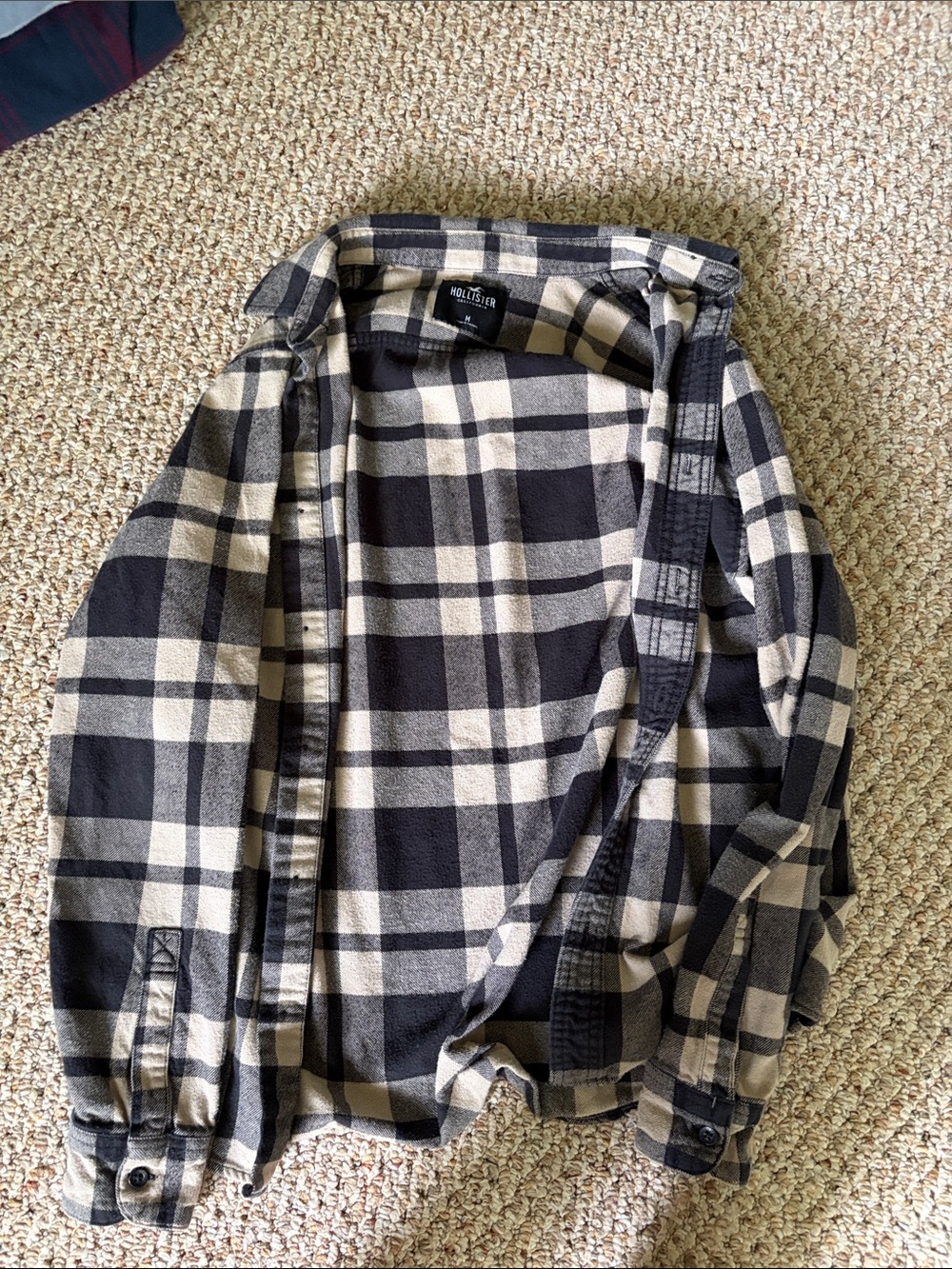 Hollister Black & Cream Plaid Button-Down Shirt